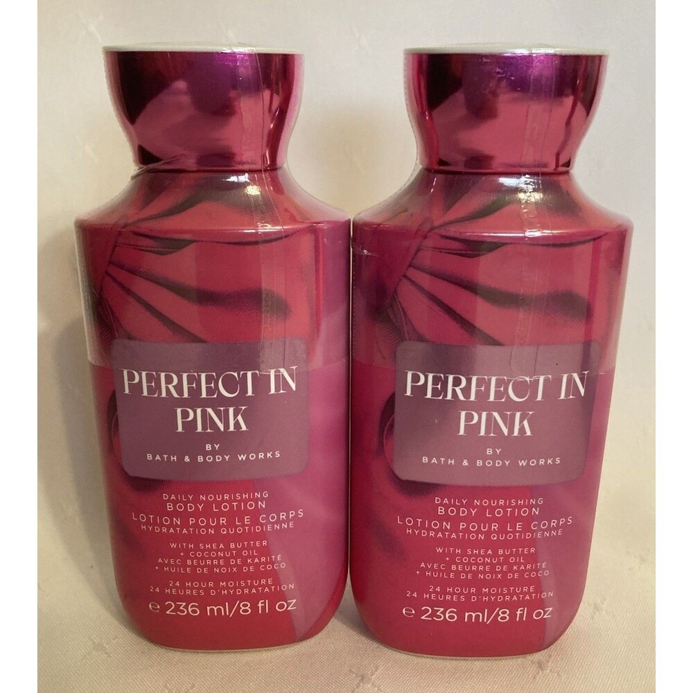 NEW Bath & Body Works PERFECT IN PINK Body Lotion 8 fl oz x 2